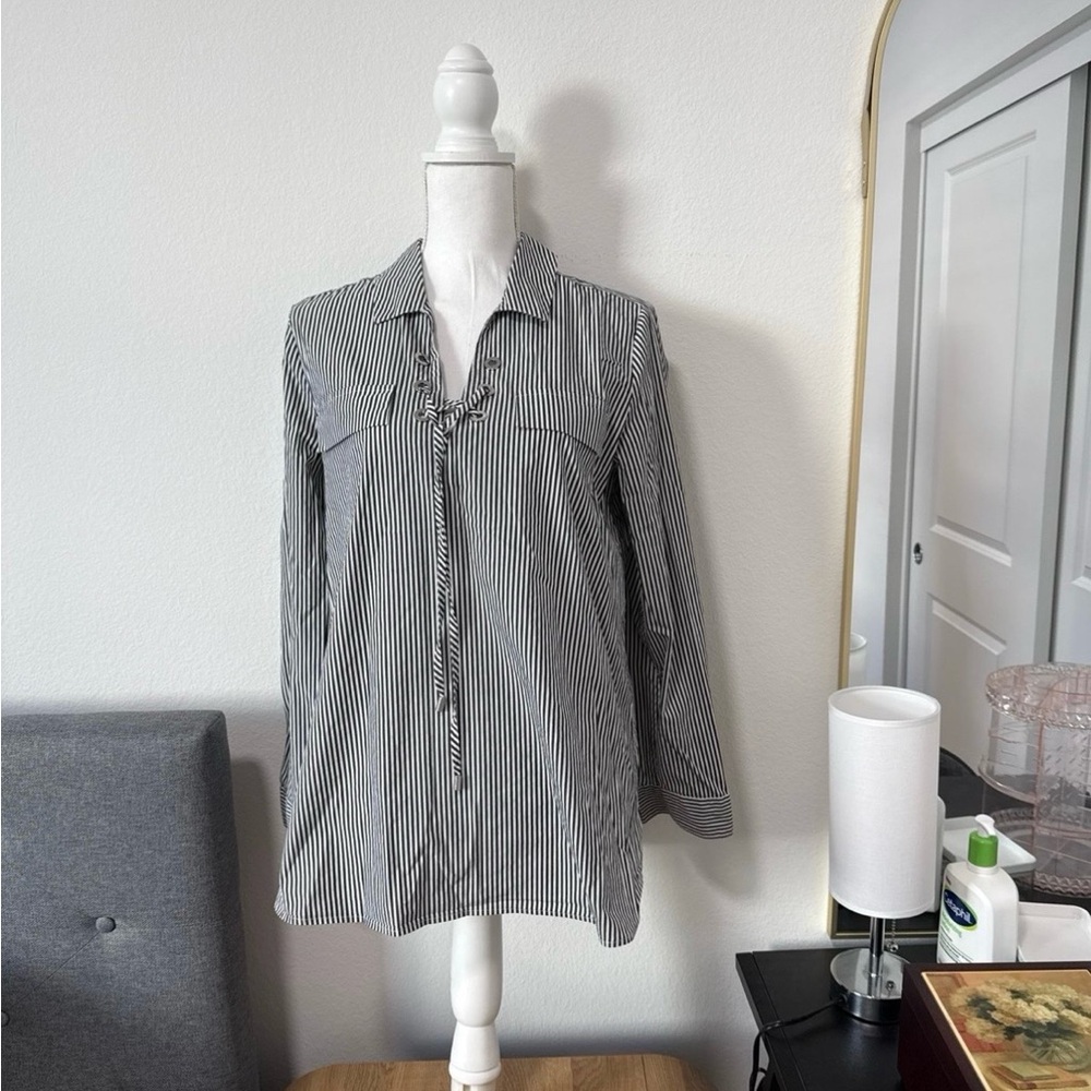 Calvin Klein Monochrome Striped Button-Down Shirt